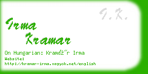 irma kramar business card